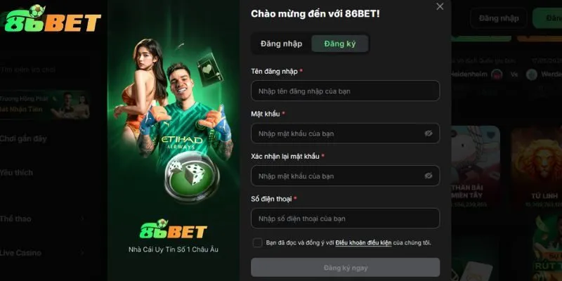 Hướng dẫn vào cá cược tại 86BET