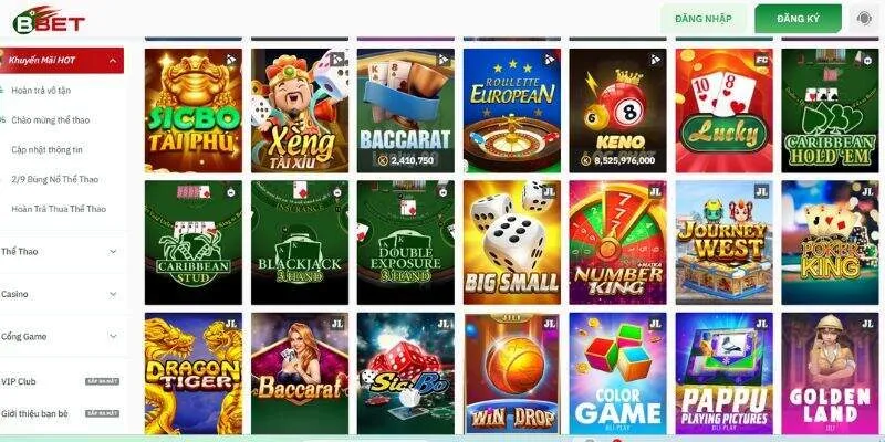 Những sảnh game thịnh hành tại BBET